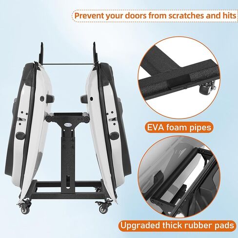 Hooke Road for Jeep Bronco 2 Doors Storage Cart Rack for 1981-2026 Jeep CJ-8 Wrangler YJ TJ JK JL Gladiator JT & 2021-2026 Ford Bronco, Sliding Door Hanger Stand Holder in Kuwait