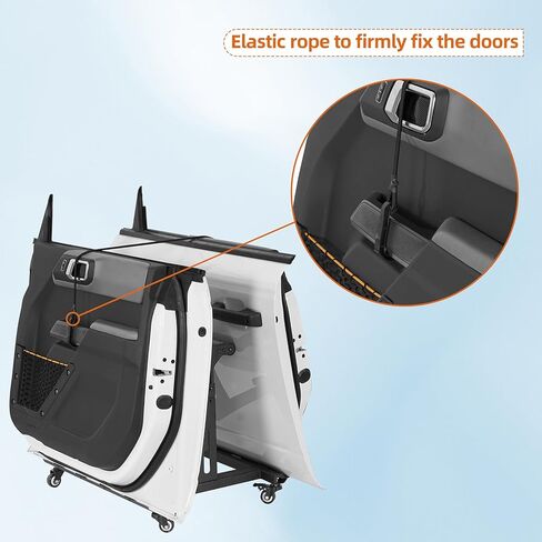 Hooke Road for Jeep Bronco 2 Doors Storage Cart Rack for 1981-2026 Jeep CJ-8 Wrangler YJ TJ JK JL Gladiator JT & 2021-2026 Ford Bronco, Sliding Door Hanger Stand Holder in Kuwait