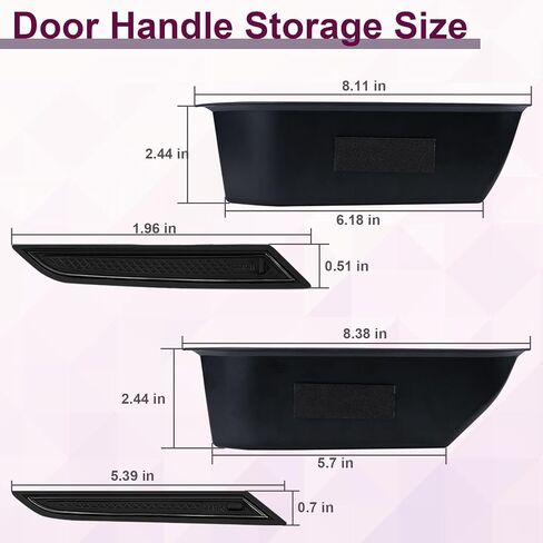 ecocstm 4 PCS Door Handle Storage Organizer, Compatible with Ford Bronco 2021 2022 2023 2024, ABS Door Pockets Tray Organizer Accessories, Front And Rear Handle Inserts Pocket Tray in Saudi Arabia