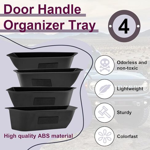 ecocstm 4 PCS Door Handle Storage Organizer, Compatible with Ford Bronco 2021 2022 2023 2024, ABS Door Pockets Tray Organizer Accessories, Front And Rear Handle Inserts Pocket Tray in Saudi Arabia