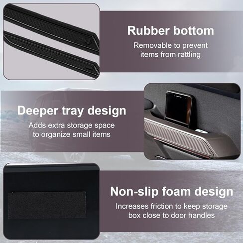 ecocstm 4 PCS Door Handle Storage Organizer, Compatible with Ford Bronco 2021 2022 2023 2024, ABS Door Pockets Tray Organizer Accessories, Front And Rear Handle Inserts Pocket Tray in Saudi Arabia