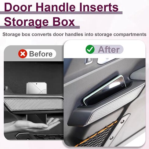 ecocstm 4 PCS Door Handle Storage Organizer, Compatible with Ford Bronco 2021 2022 2023 2024, ABS Door Pockets Tray Organizer Accessories, Front And Rear Handle Inserts Pocket Tray in Saudi Arabia