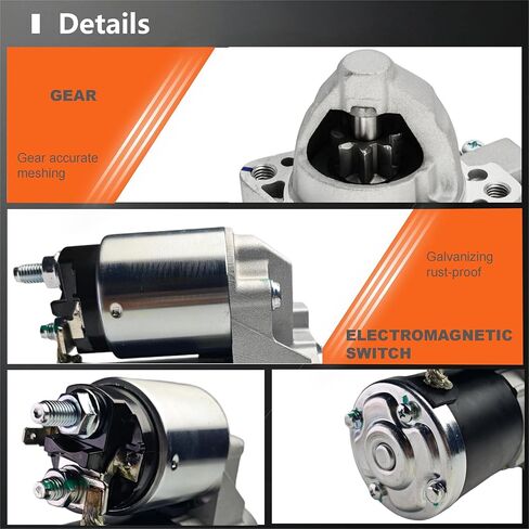 Starter Motor Compatible with Chrysler Sebring 07-10;for Dodge Avenger 08-10, Caliber 07-12, Journey 09-20;for Jeep Compass,Patriot 07-17Replace# 5034555AA, M0T32071,05034555AA,17994 in Saudi Arabia