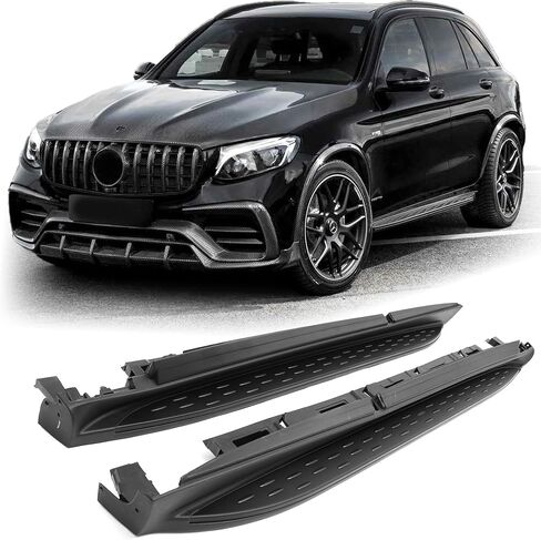 زوج من ألواح الركض الجانبية متوافق مع 2016 2017 2018 2019 2020 2021 2022 Mercedes X253 GLC OE Style، أسود مطفي in Kuwait