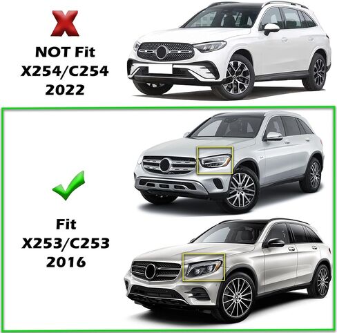 زوج من ألواح الركض الجانبية متوافق مع 2016 2017 2018 2019 2020 2021 2022 Mercedes X253 GLC OE Style، أسود مطفي in Kuwait