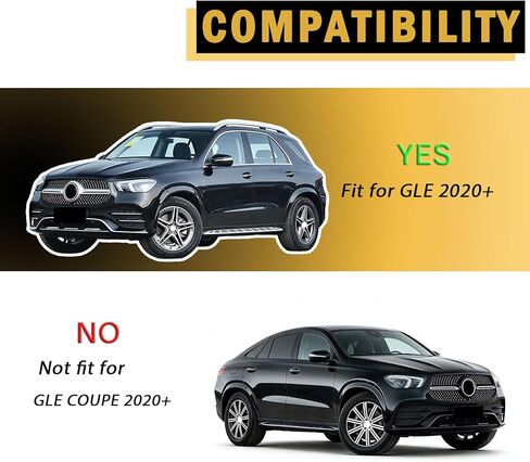 Running Boards Side Steps for 2020-2026 Mercedes-Benz GLE W167 GLE350 GLE450 GLE450e GLE580,Not Fit GLE Coupe Right and Left Aluminum Side Step with Brackets in Saudi Arabia