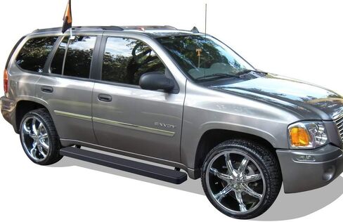 APS (Stainless Steel Black Powder Coated 5 inches) Running Boards Nerf Bars Side Steps Compatible with Chevy Trailblazer GMC Envoy 2002-2009 in Kuwait