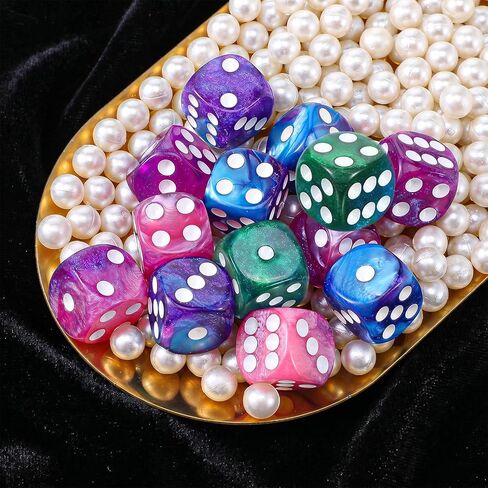 18pcs Acrylic Polyhedra Dice Set, 16mm 6 Sided Standard Colored Game Dices for Table Games Board Games Math Learning Classroom Playing Rolling Parties 3 Color 6 Pieces of Each Color in Saudi Arabia
