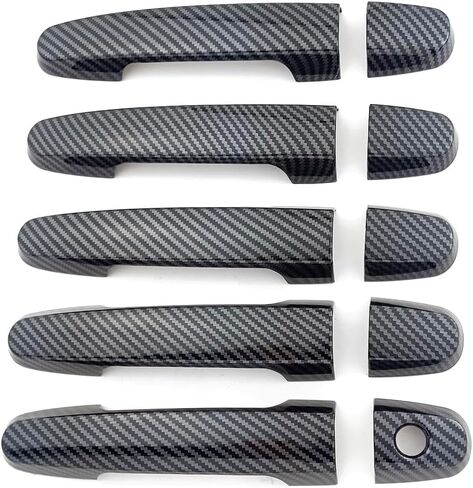 5 Doors ABS Carbon Fiber Color Door Handle Cover Trim for Toyota RAV4 2006-2012 Accessories Exterior Decor (No Smart Enter Holes) in Saudi Arabia