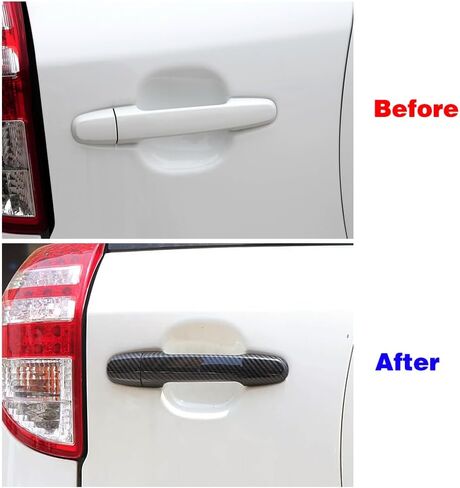 5 Doors ABS Carbon Fiber Color Door Handle Cover Trim for Toyota RAV4 2006-2012 Accessories Exterior Decor (No Smart Enter Holes) in Saudi Arabia
