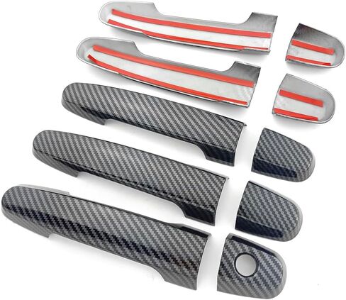 5 Doors ABS Carbon Fiber Color Door Handle Cover Trim for Toyota RAV4 2006-2012 Accessories Exterior Decor (No Smart Enter Holes) in Saudi Arabia