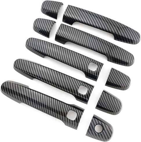 5 Doors ABS Carbon Fiber Color Door Handle Cover Trim for Toyota RAV4 2006-2012 Accessories Exterior Decor (No Smart Enter Holes) in Saudi Arabia