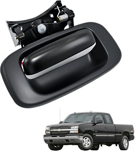 Upgraded Metal Tailgate Handle w/Improved Plastic Bezel Trim Rod Clips Compatible with 1999-2007 Chevy Silverado GMC Sierra 1500 2500 3500 Tailgate Latch Handle OE#15997911, 15228541 in Saudi Arabia