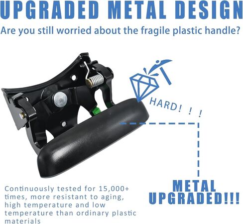Upgraded Metal Tailgate Handle w/Improved Plastic Bezel Trim Rod Clips Compatible with 1999-2007 Chevy Silverado GMC Sierra 1500 2500 3500 Tailgate Latch Handle OE#15997911, 15228541 in Saudi Arabia