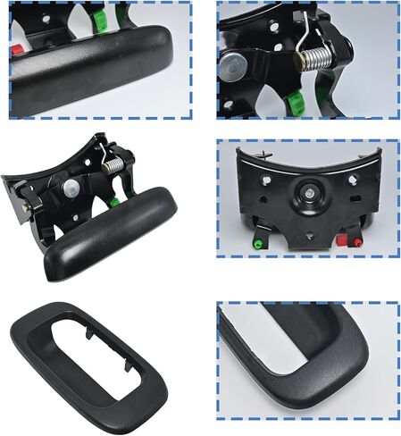 Upgraded Metal Tailgate Handle w/Improved Plastic Bezel Trim Rod Clips Compatible with 1999-2007 Chevy Silverado GMC Sierra 1500 2500 3500 Tailgate Latch Handle OE#15997911, 15228541 in Saudi Arabia