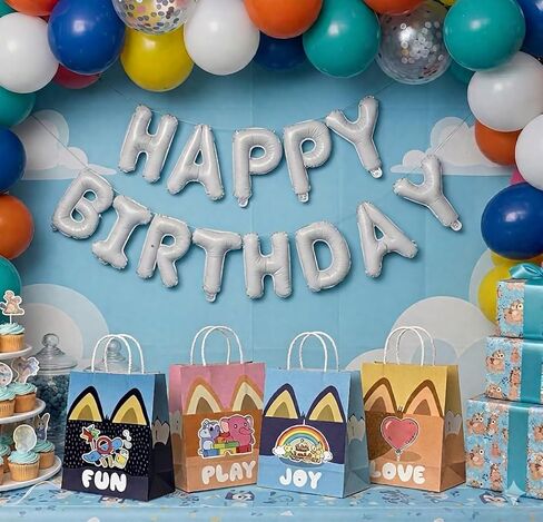 أكياس TimEmbrace Blue Puppy Goodie، عدد 16 حقيبة صغيرة للحفلات وحقائب هدايا لأعياد ميلاد الأطفال ومناسبات العطلات والهدايا، ورق صديق للبيئة قابل لإعادة الاستخدام، 8.27 × 5.9 × 3.2 بوصة in Kuwait