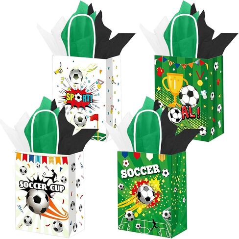 FCKLVMC 12 Pcs Fathers Day Gift Bags with Handle, Fathers Day Gift Bag with Decorative Paper for Men Father'S Day Birthday Party Decor Favor(8.27x6.3x3.15in) in Saudi Arabia