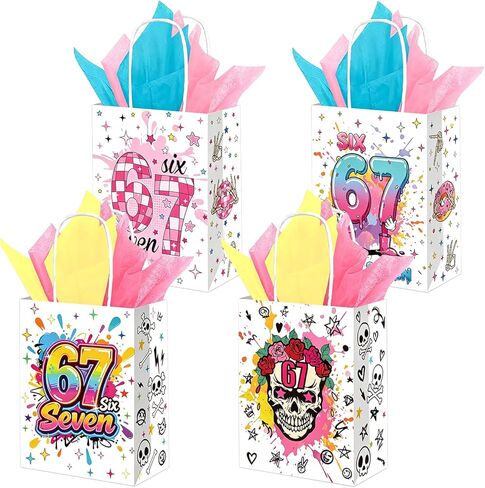 FCKLVMC 12 Pcs Fathers Day Gift Bags with Handle, Fathers Day Gift Bag with Decorative Paper for Men Father'S Day Birthday Party Decor Favor(8.27x6.3x3.15in) in Saudi Arabia