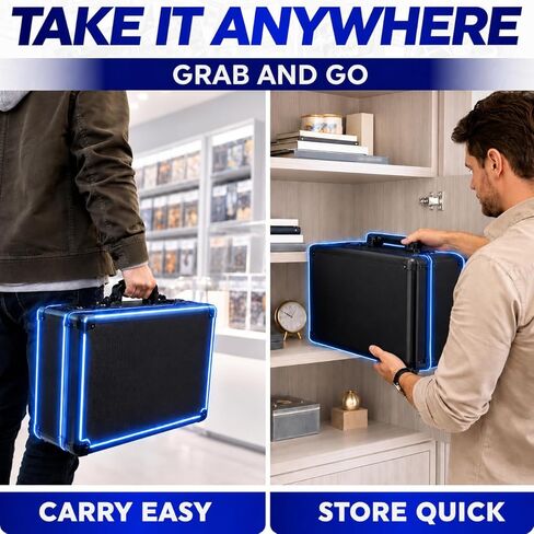 Poshy Graded Card Case with Lock – PSA Slab Case for Sports Cards – 3 Row Graded Card Storage Box with 6 Foam Inserts – Fits PSA, GMA, HGA, NGS, SGC and CSG – Holds up to 480 Top Loaders in Saudi Arabia