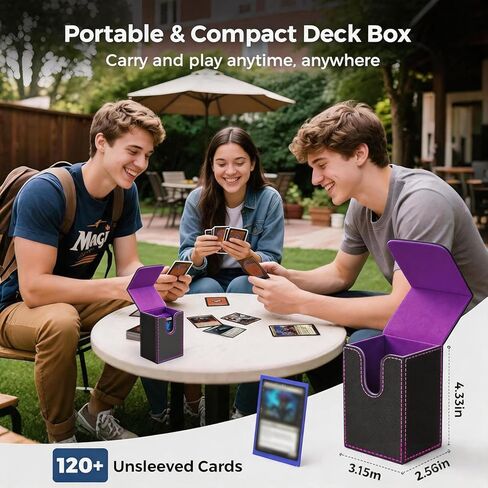Trading Card Storage Box | 3-Row MTG Deck Box with Handle | Fits 2100+ Single Sleeved | Commander Cards Box for MTG TCG Sport Cards | Foldable Card Holder with 1 Small Card Case 10 Divider 3 Stopper in Saudi Arabia