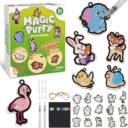 avtctek Magic Foam Texture Painting Kit - 3D Art Puffy Paint Kit, 15 Mess-Free Ocean Paint by Number Craft for Kids Ages 3-10 in Saudi Arabia