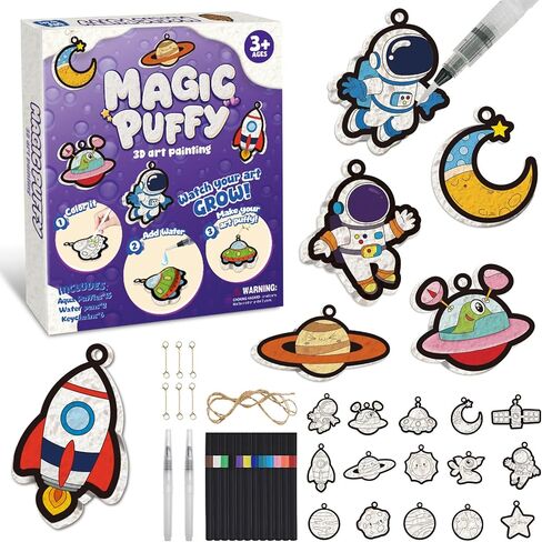 avtctek Magic Foam Texture Painting Kit - 3D Art Puffy Paint Kit, 15 Mess-Free Ocean Paint by Number Craft for Kids Ages 3-10 in Saudi Arabia