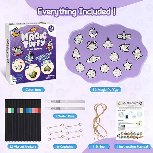 avtctek Magic Foam Texture Painting Kit - 3D Art Puffy Paint Kit, 15 Mess-Free Ocean Paint by Number Craft for Kids Ages 3-10 in Saudi Arabia