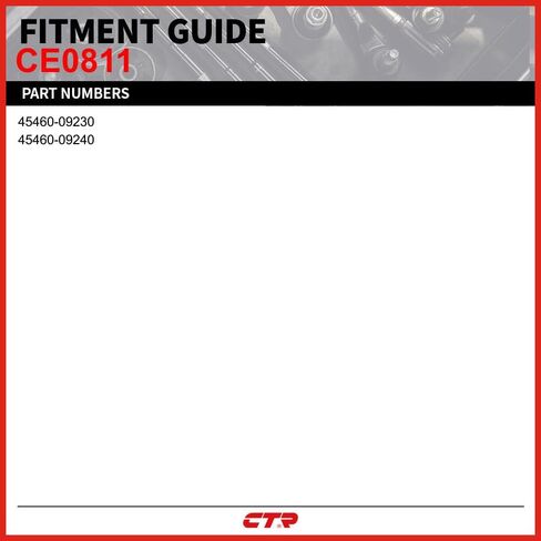 CTR CE0811 [مورد OE] طرف قضيب التعادل الخارجي الأيمن الأمامي متوافق مع مركبات تويوتا - يستبدل 45460-09230، 45460-09240، in Kuwait