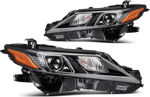 ROADFAR مجموعة مصابيح أمامية زوج متوافق مع 2018-2022 لتويوتا لكامري L/LE/SE LED 81150-06C20 81110-06F60 أسود الإسكان العنبر عاكس in Kuwait