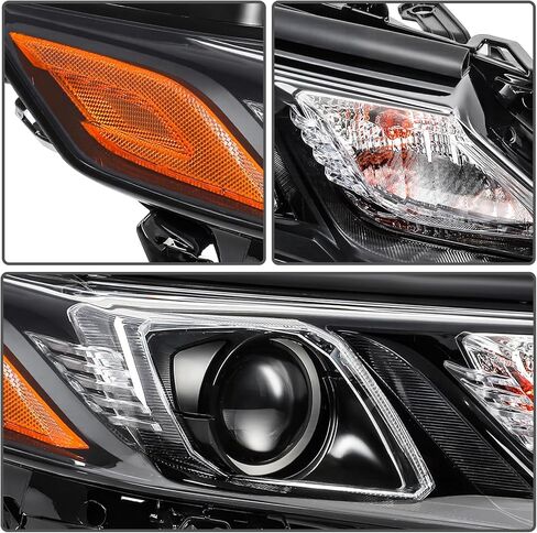 ROADFAR مجموعة مصابيح أمامية زوج متوافق مع 2018-2022 لتويوتا لكامري L/LE/SE LED 81150-06C20 81110-06F60 أسود الإسكان العنبر عاكس in Kuwait