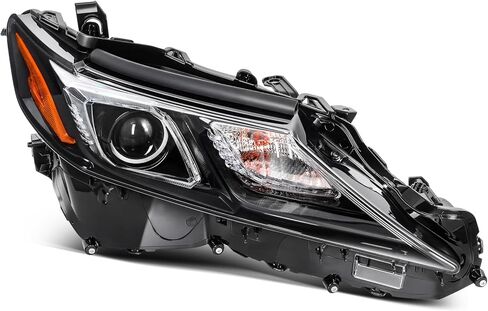 ROADFAR مجموعة مصابيح أمامية زوج متوافق مع 2018-2022 لتويوتا لكامري L/LE/SE LED 81150-06C20 81110-06F60 أسود الإسكان العنبر عاكس in Kuwait