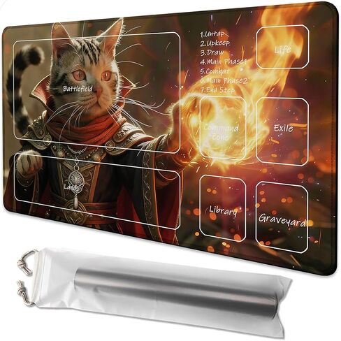 for MTG Playmat 24 x 14 Inches Cute Frog Magic Play Mat Card Game Mat for Magic The Gathering TCG PTCG Playmat with Free Storage Bags Non-Slip Backing and Stitched Edge in Kuwait