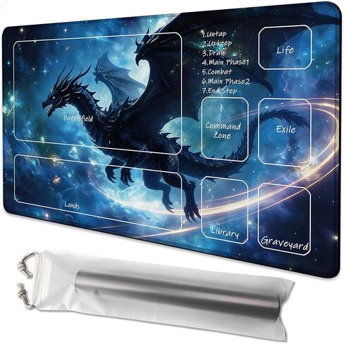 for MTG Playmat 24 x 14 Inches Cute Frog Magic Play Mat Card Game Mat for Magic The Gathering TCG PTCG Playmat with Free Storage Bags Non-Slip Backing and Stitched Edge in Kuwait
