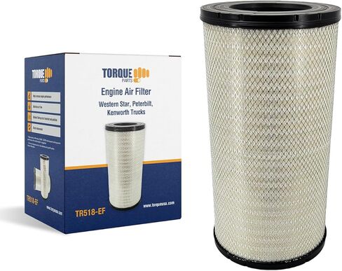 فلتر هواء المحرك TORQUE RS3534 25.4 بوصة × 13.0 بوصة لتحديد Kenworth T800 W900 W900L Peterbilt 378 379 388 389 Western Star 4900 يستبدل 46863 AF25248 6863 LAF3302 6863 TR518 2 قطعة in Kuwait