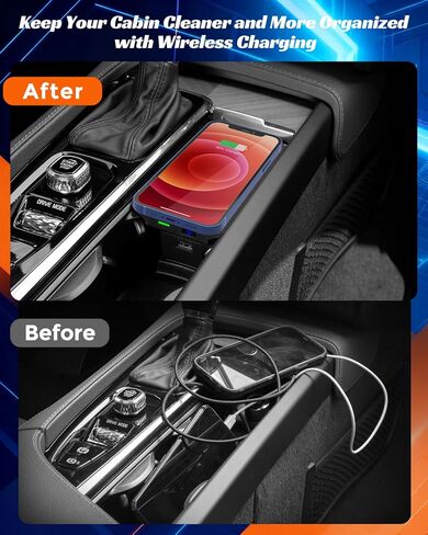 Wireless Car Charger Pad for Volvo XC90 S90 V90 XC60 V60 S60 2017–2023 2024 2025, Center Console Phone Charging for Volvo Car Interior Accessories in Saudi Arabia