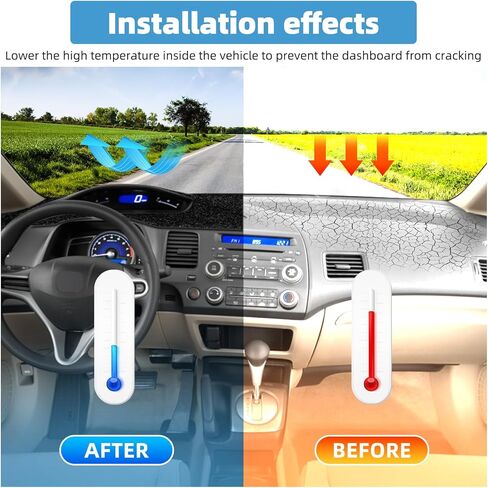 Dash Cover Mat Compatible with Honda Civic 2006-2011 Non-Slip Dashboard Cover Mat Sunshade UV Rays Protector Interior Accessories in Kuwait