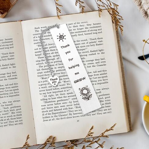 Teacher Appreciation Gifts for Women Men Book Reading Lovers Thank You for Helping Me Grow Sunflower Birthday Christmas End of The Year Graduation Gifts for Preschool Teacher Metal Bookmark Book Mark in Saudi Arabia
