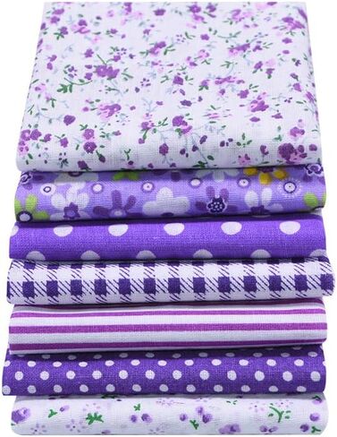 7 Pcs Floral Cotton Fabric - Precut Quilt Sewing Quilting Fabric (9.8"x9.8") in Kuwait