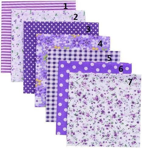 7 Pcs Floral Cotton Fabric - Precut Quilt Sewing Quilting Fabric (9.8"x9.8") in Kuwait