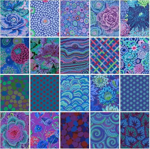 Classics Plus Royal 10 Inch Charm Pack (42 Pieces) by Kaffe Fassett Collective for FreeSpirit (FB610GP.Royal) in Saudi Arabia