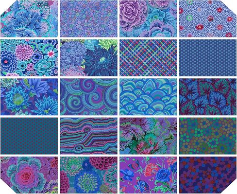 Classics Plus Royal 10 Inch Charm Pack (42 Pieces) by Kaffe Fassett Collective for FreeSpirit (FB610GP.Royal) in Saudi Arabia