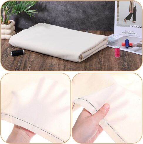 3 Yards 100% Cotton Canvas Fabric by The Yard, 63'' Wide (7oz) Natural Cotton Duck Canvas Fabric for Sewing Arts & Crafts, Backings, Covers in Saudi Arabia