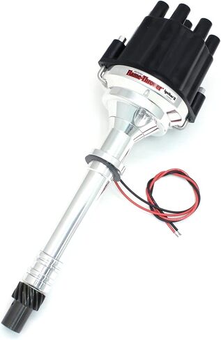 PerTronix Flame-Thrower Marine Billet Electronic Ignition Distributor with Ignitor II - Reverse Rotation Plug & Play Distributor for Chevrolet Small Block/Big Block Engines, Black Female Cap - D209800 in Kuwait