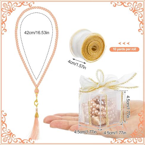 8 Pcs Islamic Prayer Beads Ramadan Eid Gifts Muslim Party Favors Pearl Prayer Beads Islamic Wedding Gifts for Ramadan Eid Hajj Umrah Wedding Baby Shower in Saudi Arabia