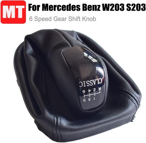 مقبض ناقل الحركة اليدوي 6 سرعات مع غطاء حذاء من الجلد لسيارة Mercedes-Benz C Class W203 S203 (كلاسيكي) in Kuwait