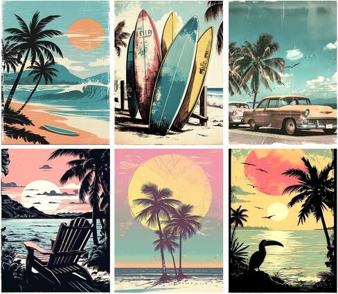 gganmtere 6 Packs Landscape Diamond Art Kits for Adults,Beach Diamond Paintings Beginner,5D Full Drill Diamond Painting Dot,Gem Art for Adults Wall Decor 12x16inch in Kuwait
