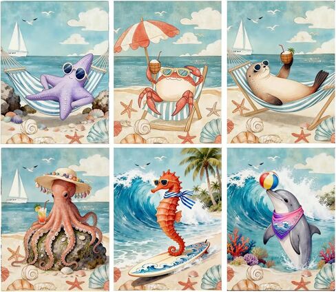 gganmtere 6 Packs Landscape Diamond Art Kits for Adults,Beach Diamond Paintings Beginner,5D Full Drill Diamond Painting Dot,Gem Art for Adults Wall Decor 12x16inch in Saudi Arabia