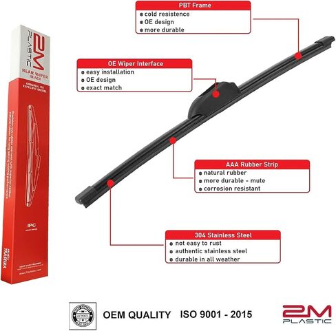 Rear Windshield Wiper Blade Fits For Alfa Romeo STELVIO 2018-2024 Hyundai ELANTRA GT 2013-2017 Jaguar E-PACE 2018-2023 F-PACE 2017-2023 2M PLASTIC in Saudi Arabia