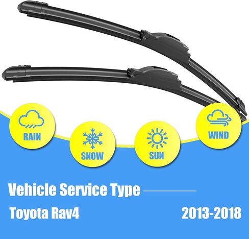 شفرات ممسحة سيليكون Gavimnal® 26 بوصة + 16 بوصة + 10 بوصة بديلة لسيارة Toyota Rav4 2013-2018، شفرات ممسحة الزجاج الأمامي الخلفي لجميع المواسم (مجموعة من 3) in Kuwait