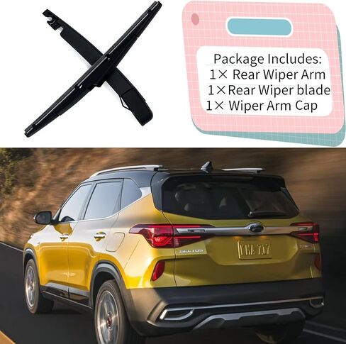 Rear Wiper Blade & Arm Replacement for Kia Seltos 2021-2024 2023 2022 - OEM Fit for EX LX Nightfall Edition S SX SX Turbo X-Line Models - All-Season Rear Back Windshield Wiper Blade Set in Saudi Arabia